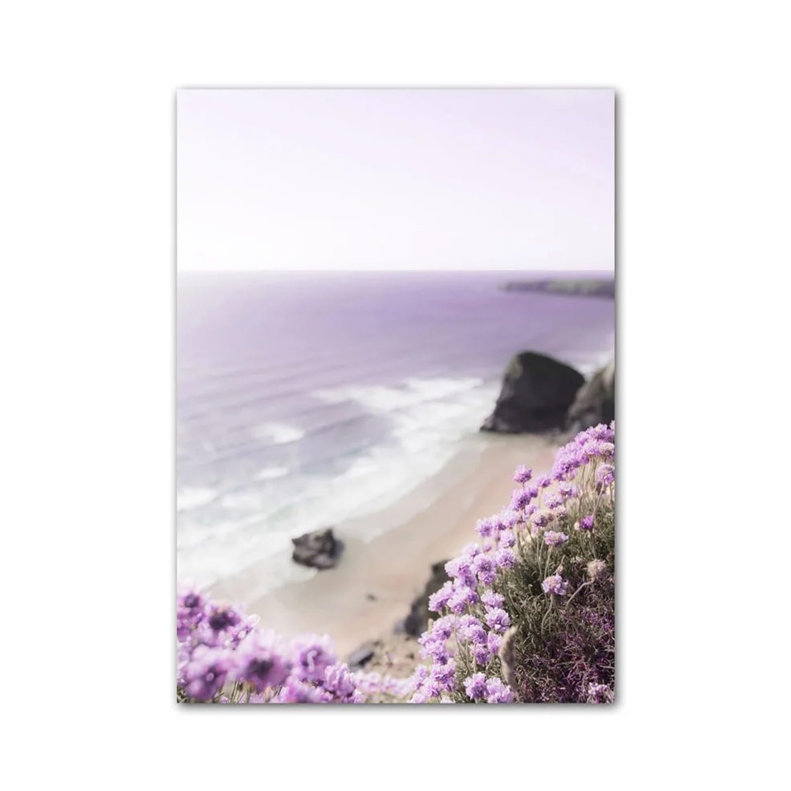 Cuadro canvas playa púrpura de 40x50cm para decoración de salón