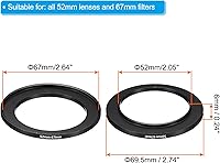 Vista 2 de PATIKIL Anillo elevador de metal de 2.047 in-2.638 in, paquete de 2 anillos adaptadores de filtro de lente de cámara, anillo adaptador de filtro