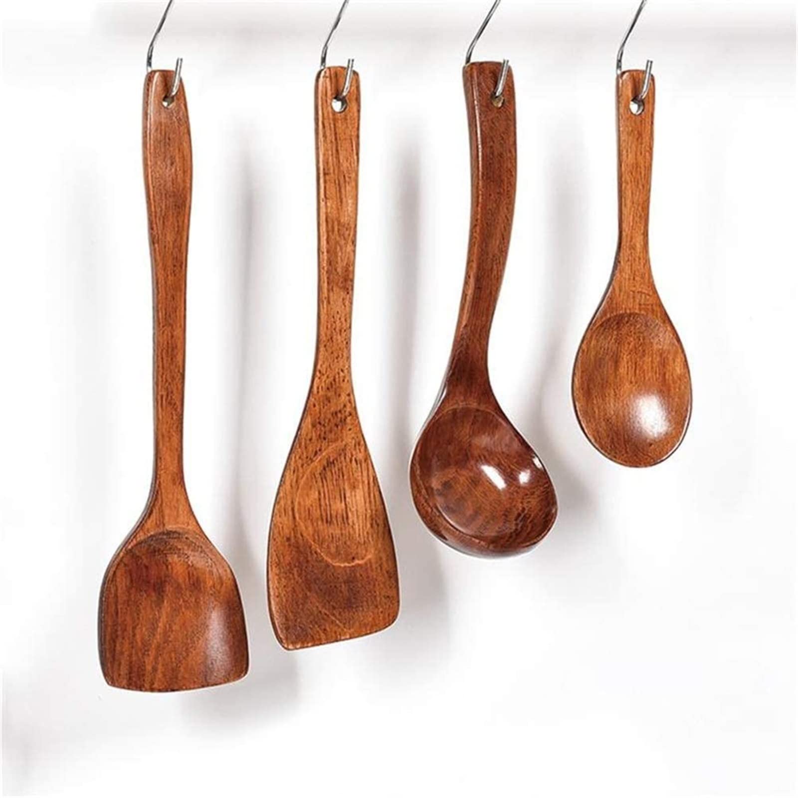 4-teiliges Kochwerkzeug-Set aus Holz, Suppenlöffel, praktischer Pfannenwender, Schaufel, Küchenutensilien, Holzgeschirr for Zuhause