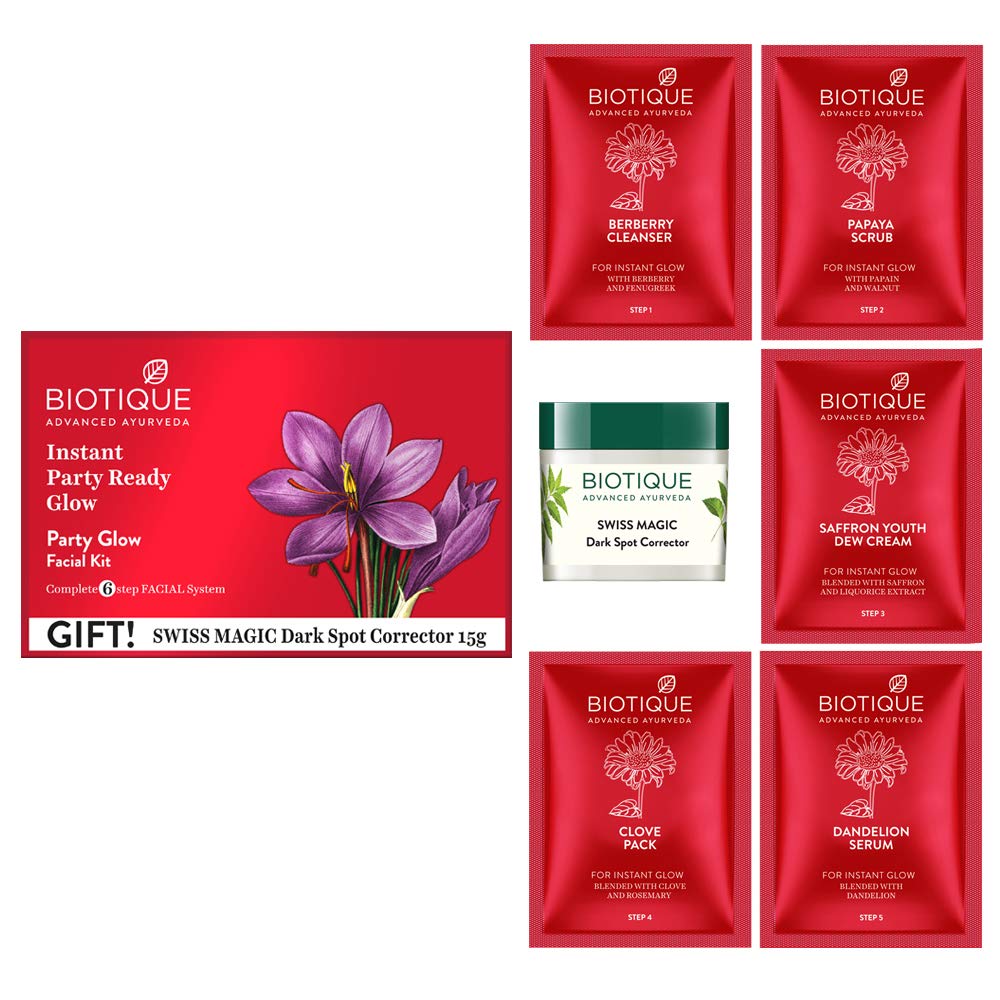 Biotique Bio Gold Radiance Facial Kit, 65 g And Biotique Bio Party Glow Facial Kit, 65 g 4