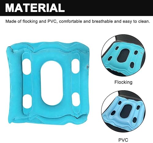 Miniatura 5 de Cojín cuadrado inflable, cojín antiescaras, transpirable, para enfermería, para silla de oficina, silla de ruedas, inodoro, alivio de presión