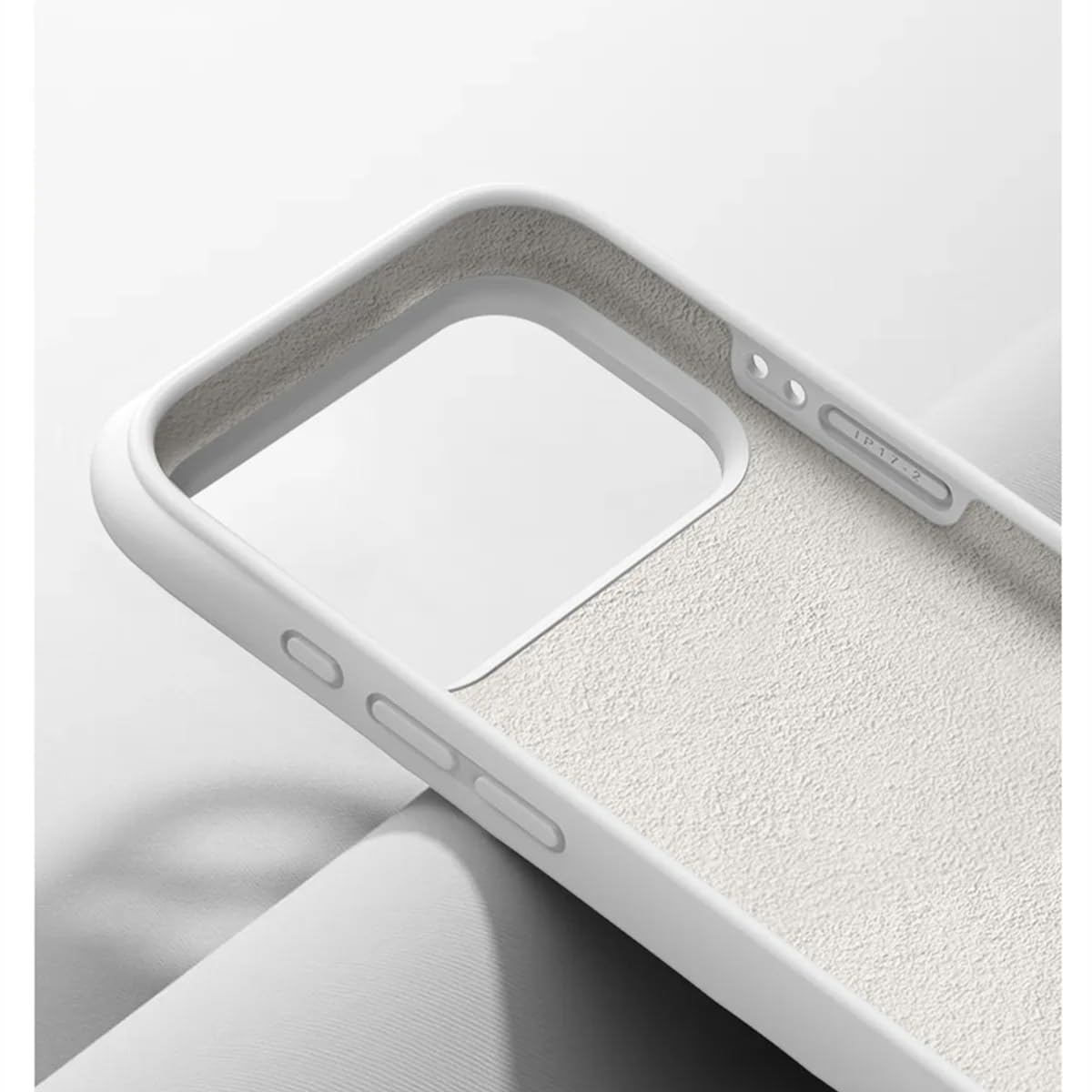 Custodia magnetica per iPhone 17 Pro con anello di supporto girevole, cover in morbido silicone con effetto ondulato (per iPhone 17 Pro/bianco)