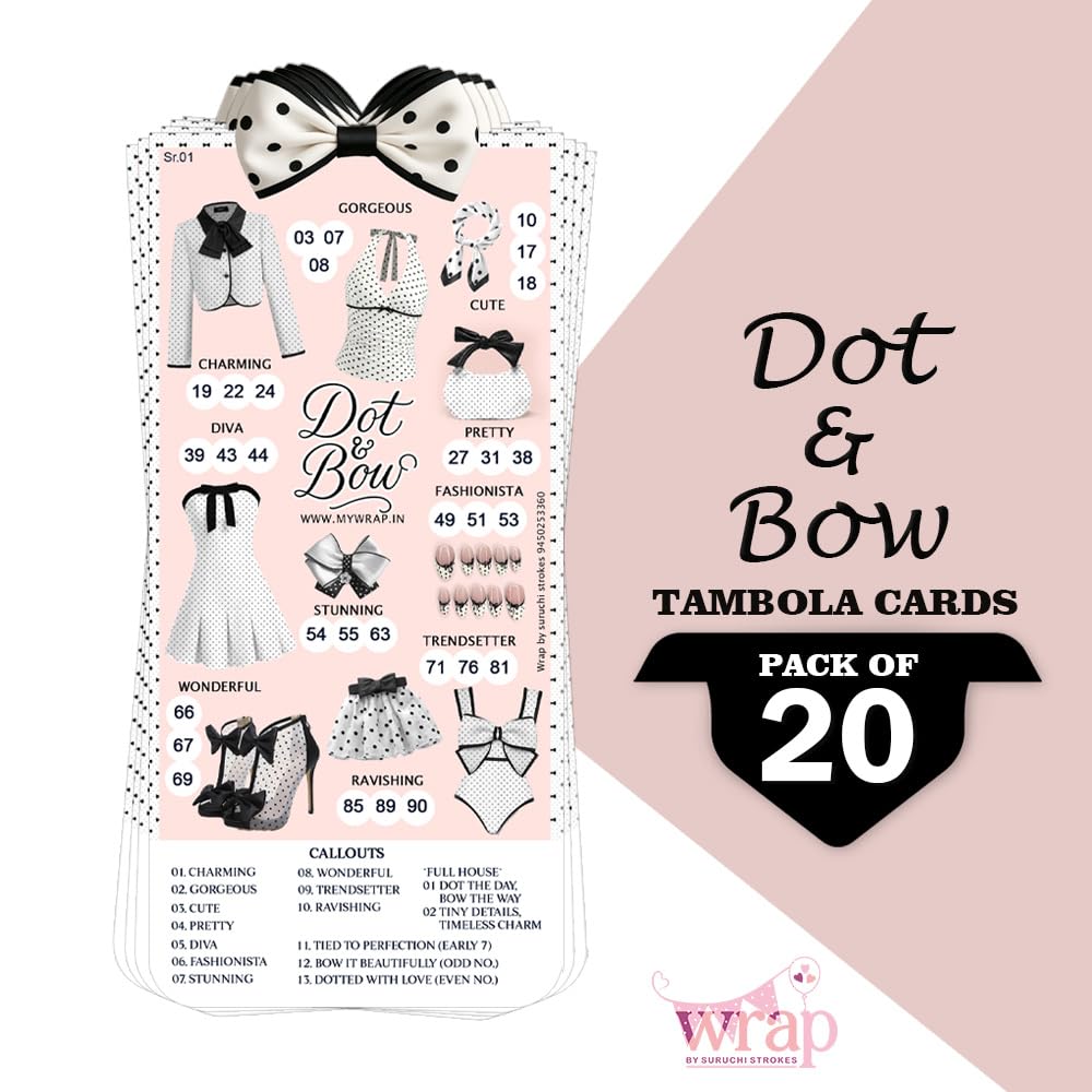 Polka Dot Tambola Tickets - Party Game Supplies -3