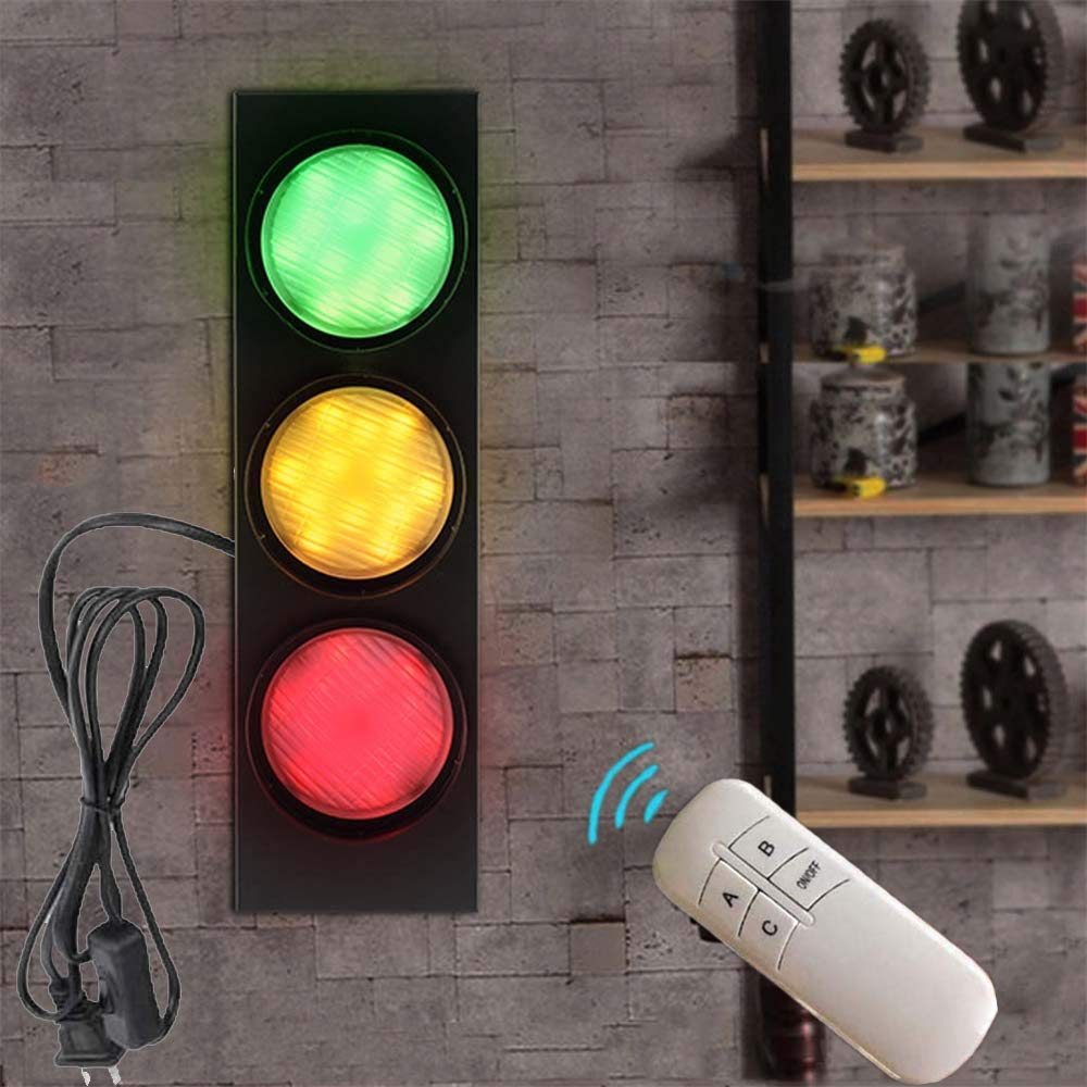 Lampa sygnalizacyjna ruchu Kinkiet z przełącznikiem Reflektory ścienne LED Barowe oświetlenie wewnętrzne Ostrzeżenie Czerwony Zielony Żółty Trójkolorowy kinkiet Znak uliczny z pilotem do kawiarni w