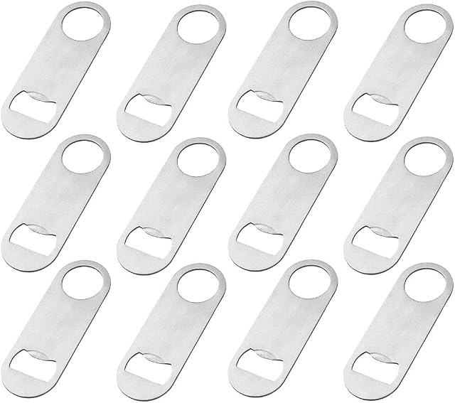12 Pcs Heavy Duty Bar Blade Bottle Openers Stainless Steel Beer-Cap Openers Bottle Cap Removers for Beer Soda Bottle