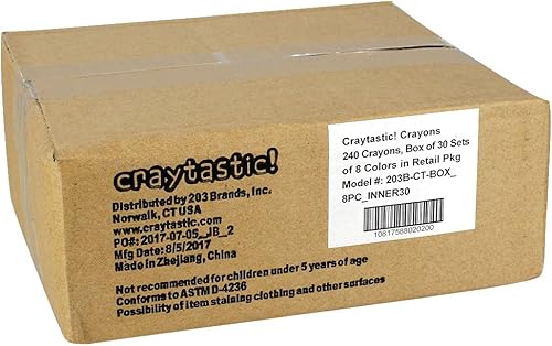 Miniatura 8 de Crayones a granel, 30 cajas individuales de 8 colorespaquete de clase  Tamaño completo, Premium (rojo, amarillo, verde, azul, morado, marrón,