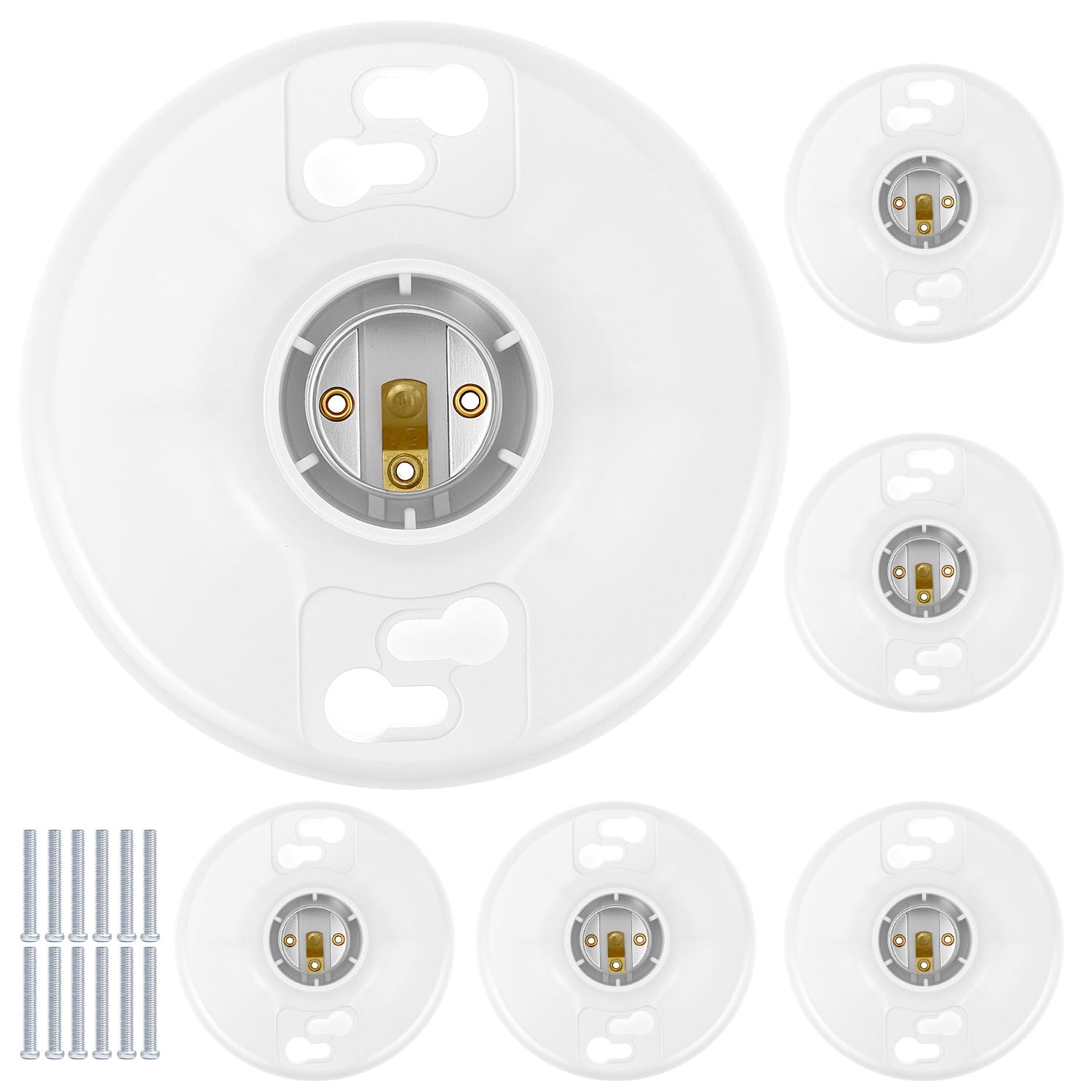 QWORK Lamp Holders - 6 Pack E26 Medium Base -1