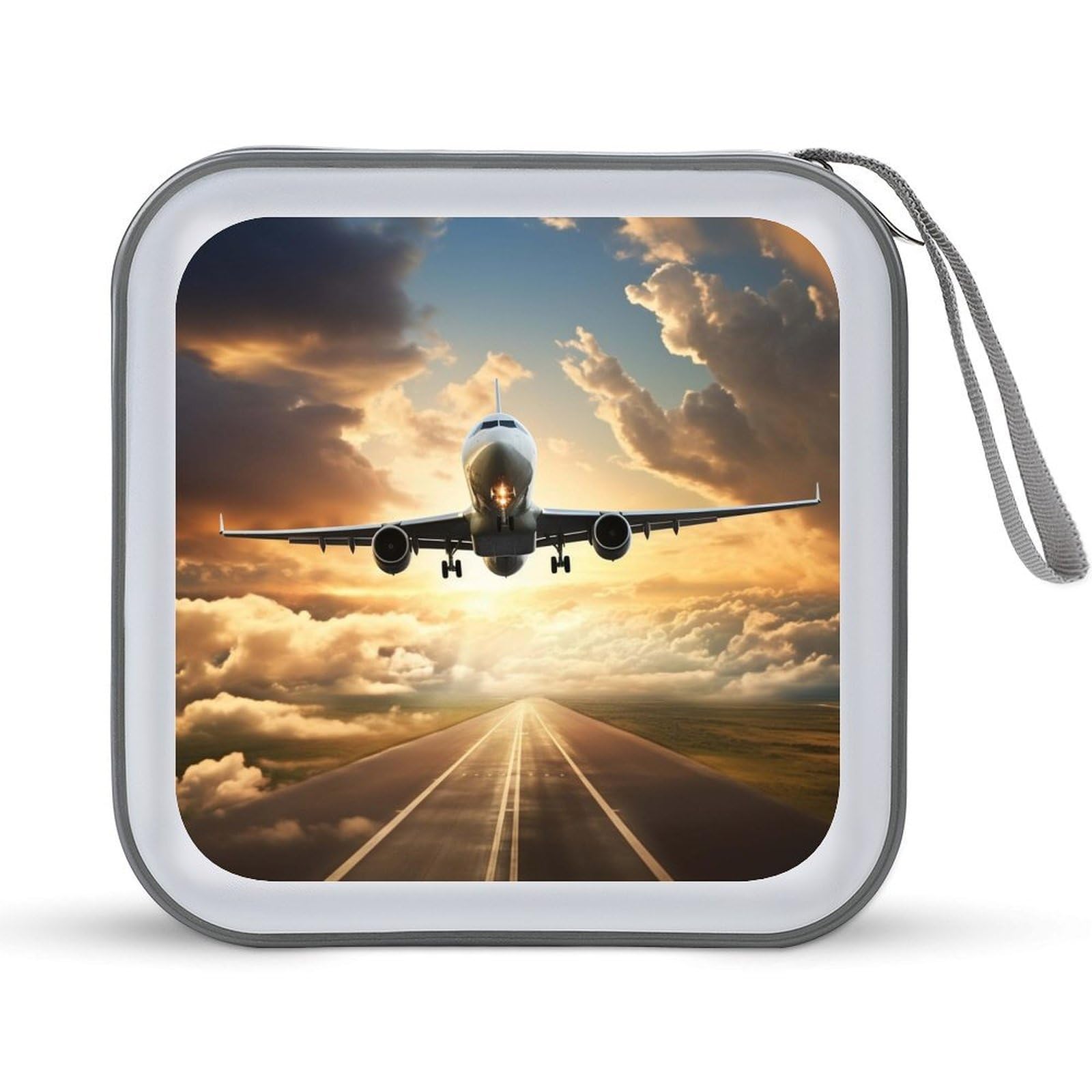 VstaDank Airplane CD Case DVD Holder Storage Portable Carrying Binder Holder Wallet Large Storage Disc Wallet Bag Hard Plastic DVD Disc Cases Large Media Binder 40 Capacity