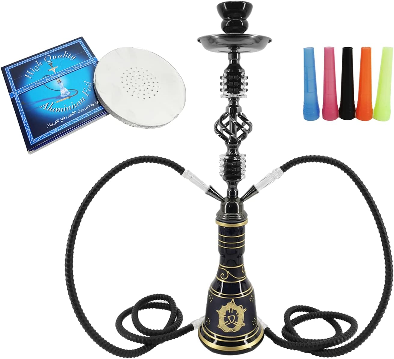 57cm Shisha Set Wasserpfeife Hookah mit Alles 2 Schlauchb Shisha Kit