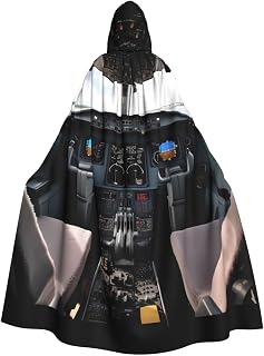 Halloween Hooded Cape For Adult Airplane Cockpit1 Full Length Cape Cloak Halloween Christmas Cosplay Costume For Men And Women