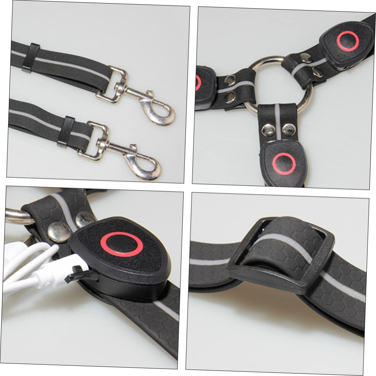 Correa Luminosa LED para Caballo, Pechera de Adiestramiento Negra | Pu y Nylon, Carcasa Abs Smd y Aleación de Aluminio, Ligera y Fiable, para Afición Ecuestre Estilo Aleatorio