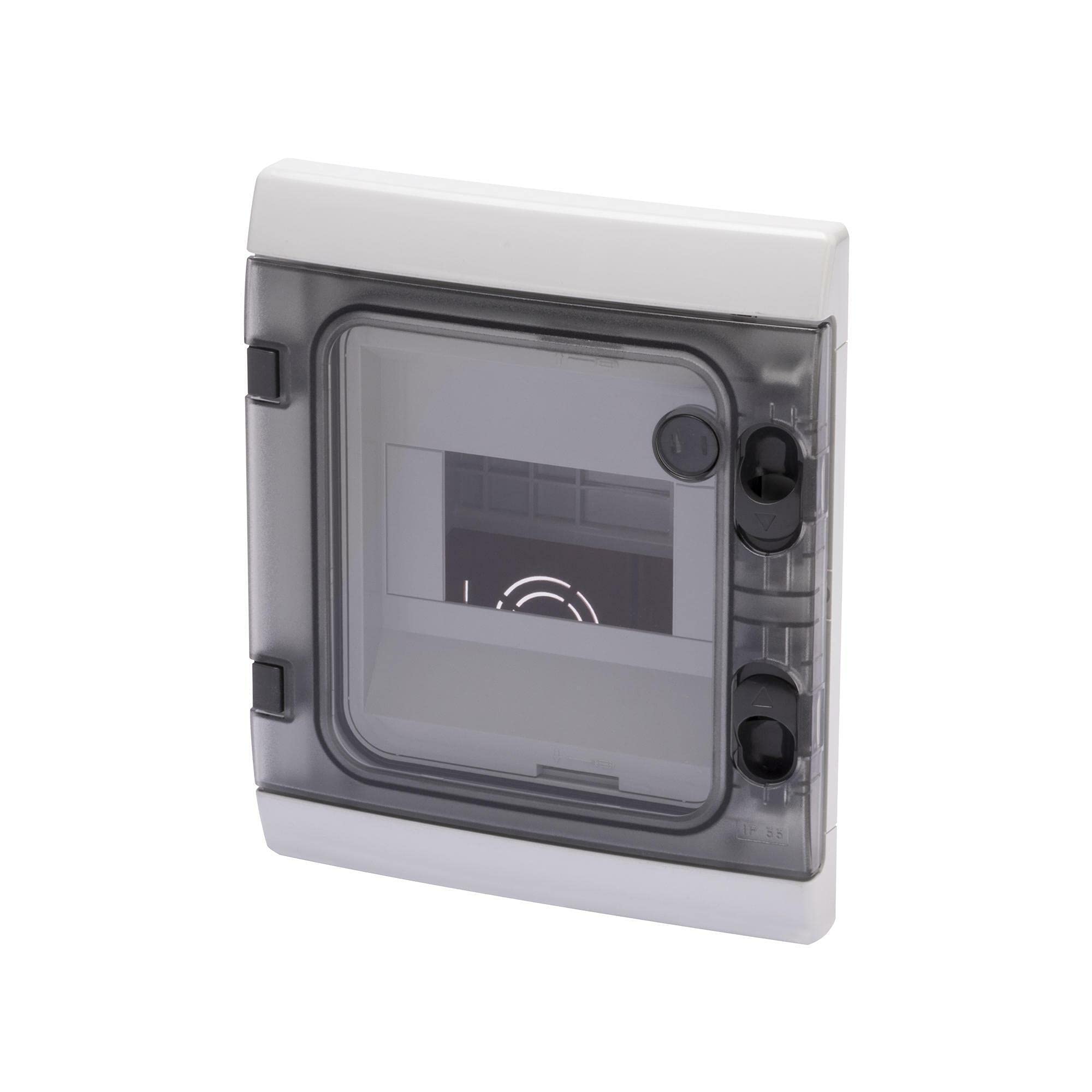 Caja Modular empotrar de 2 compartimentos Gewiss 48 con puerta de protección contra polvo