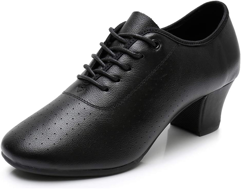 YKXLMBlack Men & Women Dance Shoes Salsa Breathable Ballroom Dance Shoes Latin Social Dance Shoe,Model MF2803-3.5CM-ZBJ, 8 B(M) US