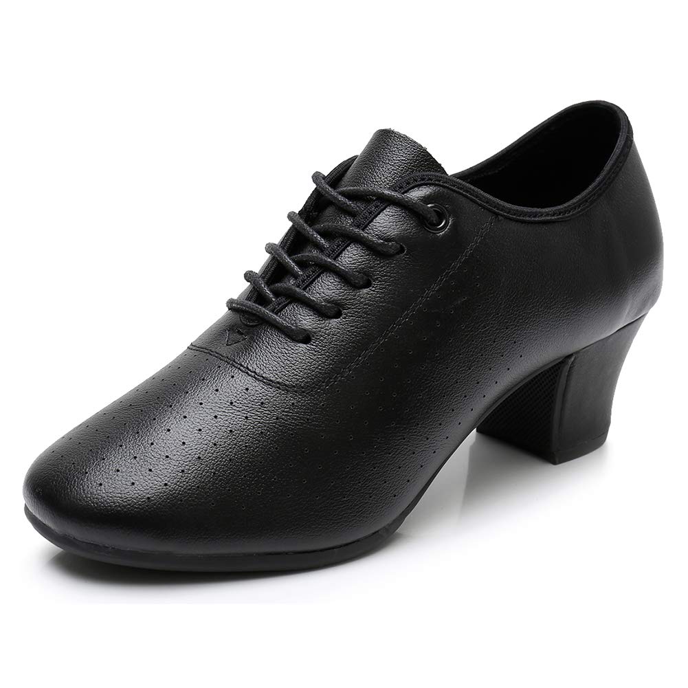 YKXLMBlack Men & Women Dance Shoes Salsa Breathable Ballroom Dance Shoes Latin Social Dance Shoe,Model MF2803-3.5CM-ZBJ, 8 B(M) US