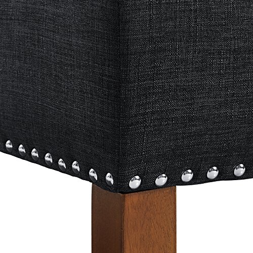 Pulaski Hinged Top Button Tufted Bed Charcoal Grey, 41.5" L x 15.75" W x 18.5" H Upholstered Storage Bench,