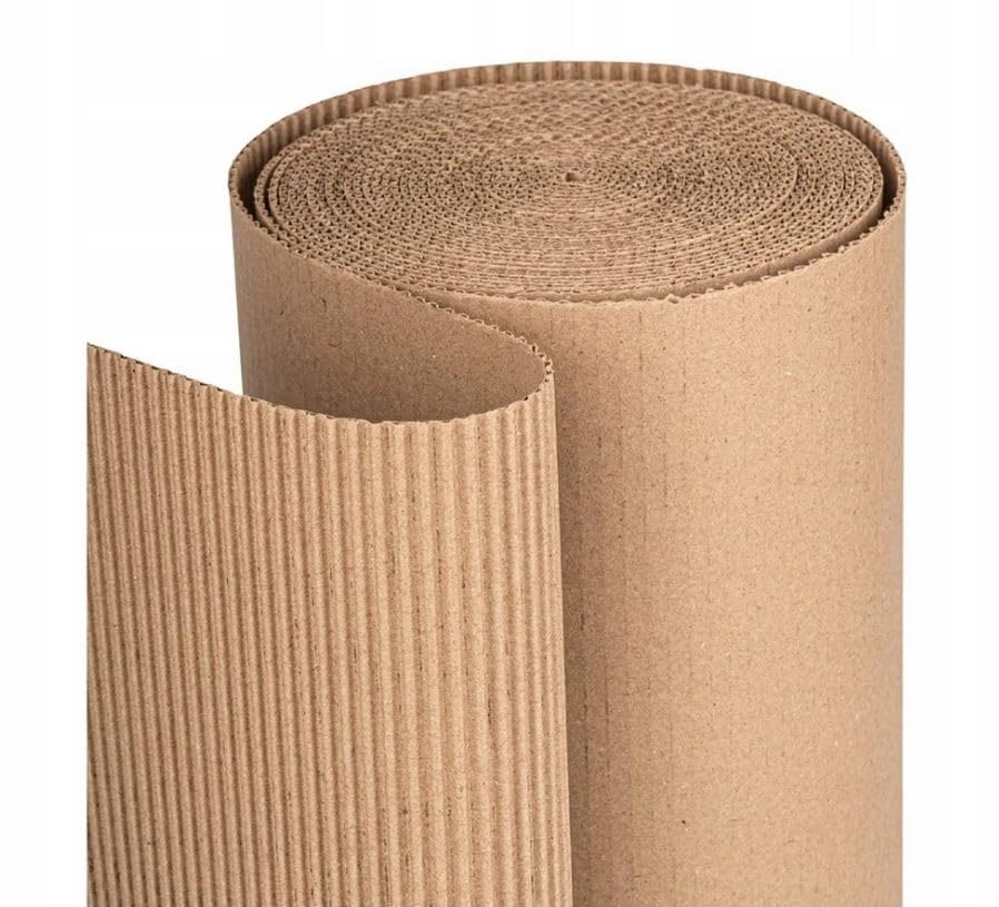Wellpappe Rollenwellpappe Breite 100 cm Polstermaterial B-Welle 200g/m² Papprolle Polsterpappe Wellpappenrolle Rolle für Versand & Lagerung 100cm x 15m
