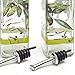 CEDAR HOME Olive Oil Bottle Set Glass Dispenser Vinegar Cruet 17oz. with Stainless Steel Leak Proof Pourer Spout for Cooking or Salad Dressing, Green, 2 Packs