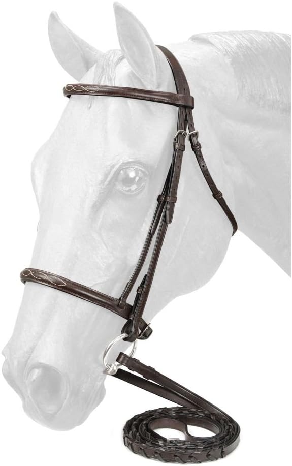 EquiRoyal Fancy Stitched Raised Bridle Brown
