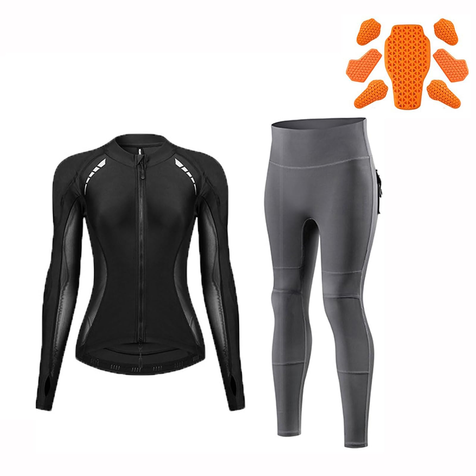 Giacca da moto da donna tuta da moto con protezioni di livello CE maglia da motociclista traspirante in rete con leggings a vita alta e imbottiture rimovibili per il turismo estivo e il pendolarismo.