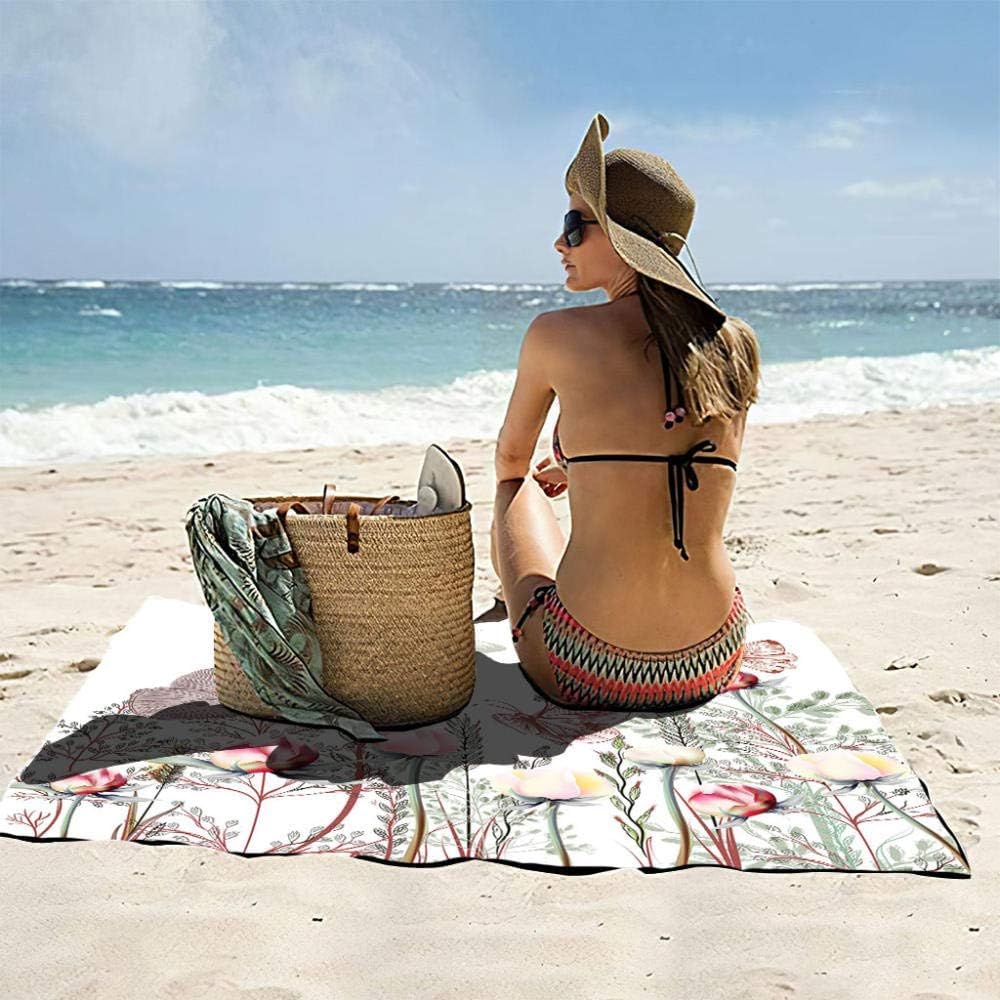 Strandtücher Mikrofaser Schnelltrocknend 3D Bunter Blumenschmetterling Drucken Tragbar Sand Proof Ultraleicht Strand-Badetuch Ideal Als Strandtuch,Reisetuch,Saunatuch,Duschtuch Sport 200 X 2-4G6L/X9Y
