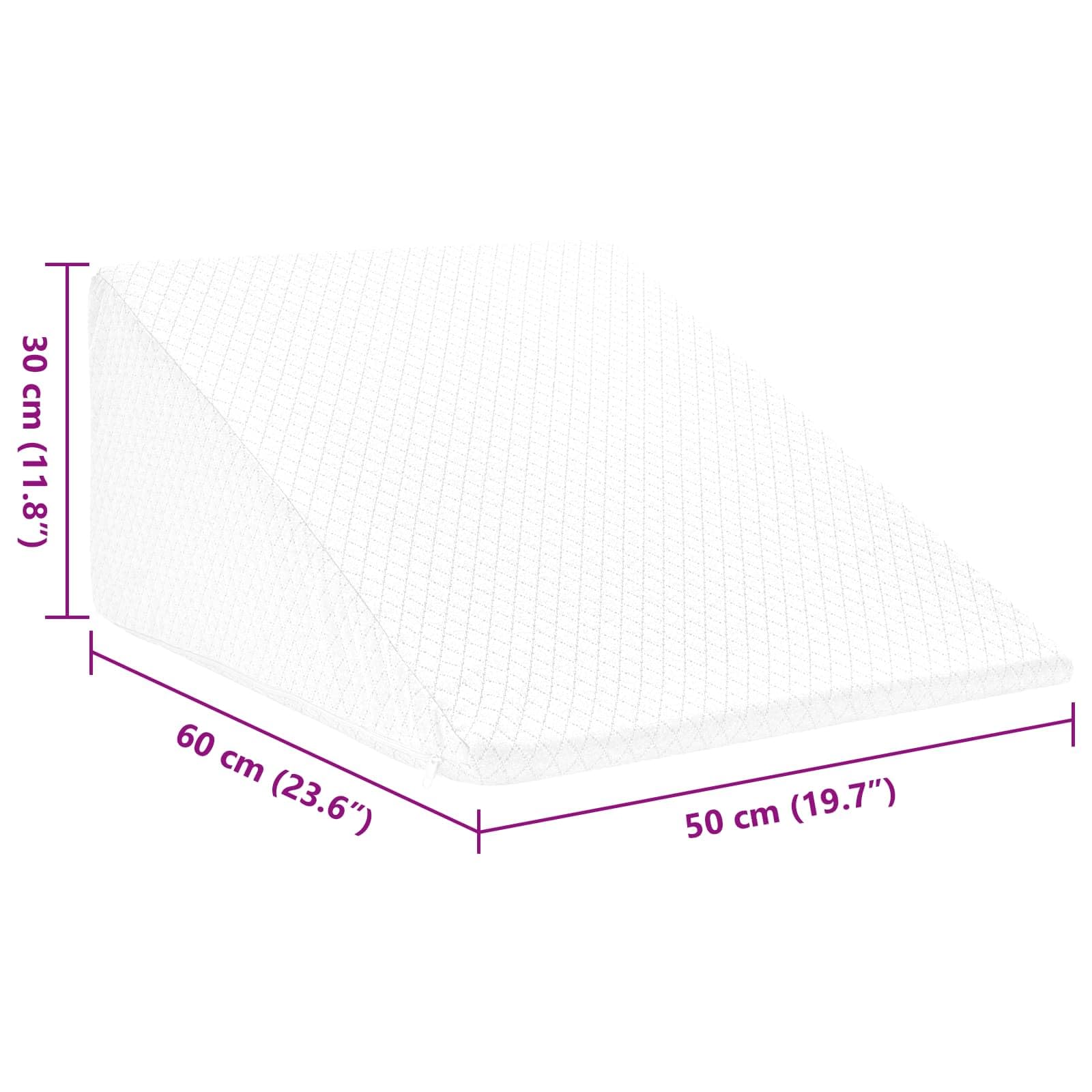 Cojín genérico para las piernas blanco, 60 x 50 x 30 cm, forma de esquina con espuma de memoria y espuma de poliuretano, funda de poliéster lavable a máquina, soporte interior cómodo