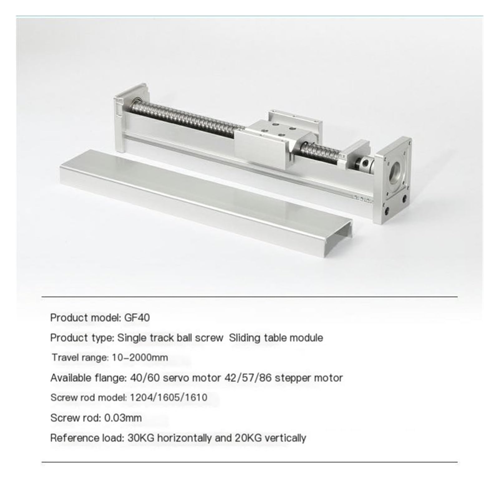 modulo tavola a slitta, Modulo lineare con viti a sfere 57, motore passo-passo, tavolo in alluminio, modelli multipli, corsa 50-1000 mm(1204 Effective stroke 300)