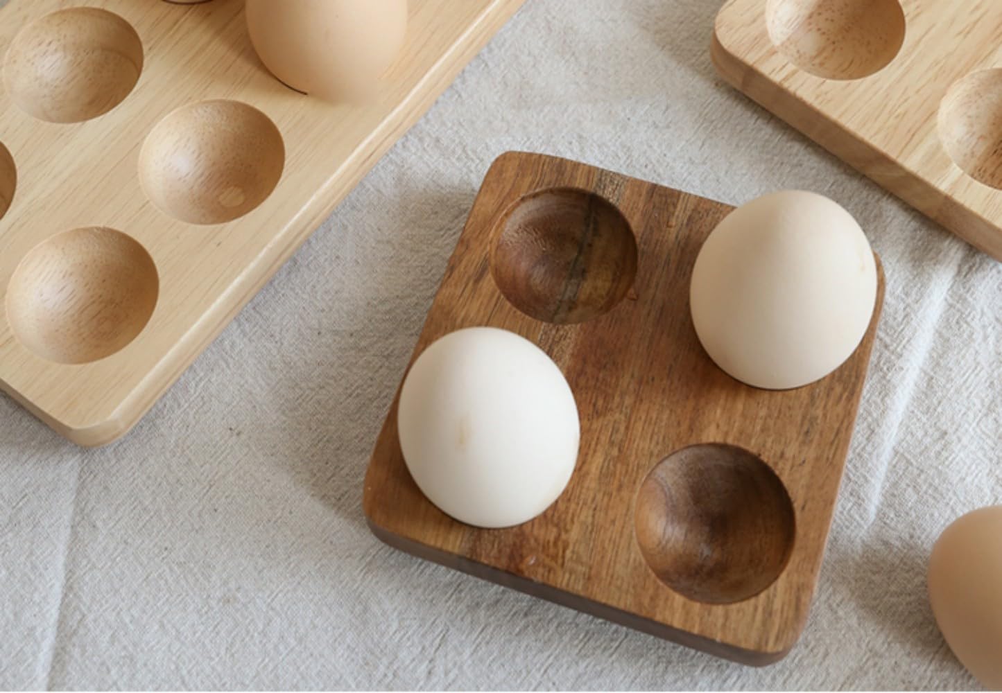 Amazon.co.jp: 木製 卵 トレイ 木製エッグディスプレイトレイホルダー