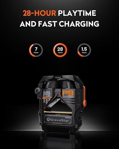 Miniatura 8 de GravaStar Sirius Plus - Audífonos inalámbricos verdaderos, Bluetooth 5.3 con cancelación activa de ruido ANC, tiempo de reproducción de 28 horas,