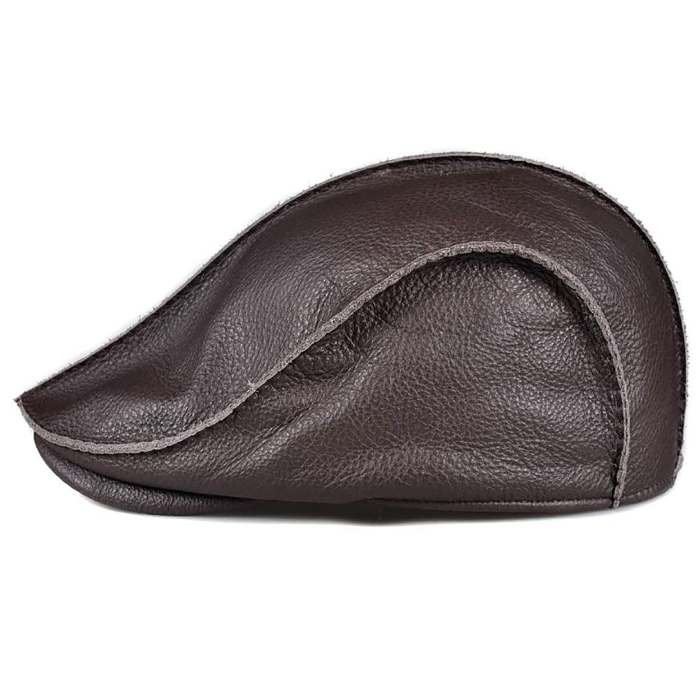 G&F Anziani Pelle Berretto Pelle Bovina Cappello Piatto Tenere Caldo Strillone Inverno Moda 55-60 Cm