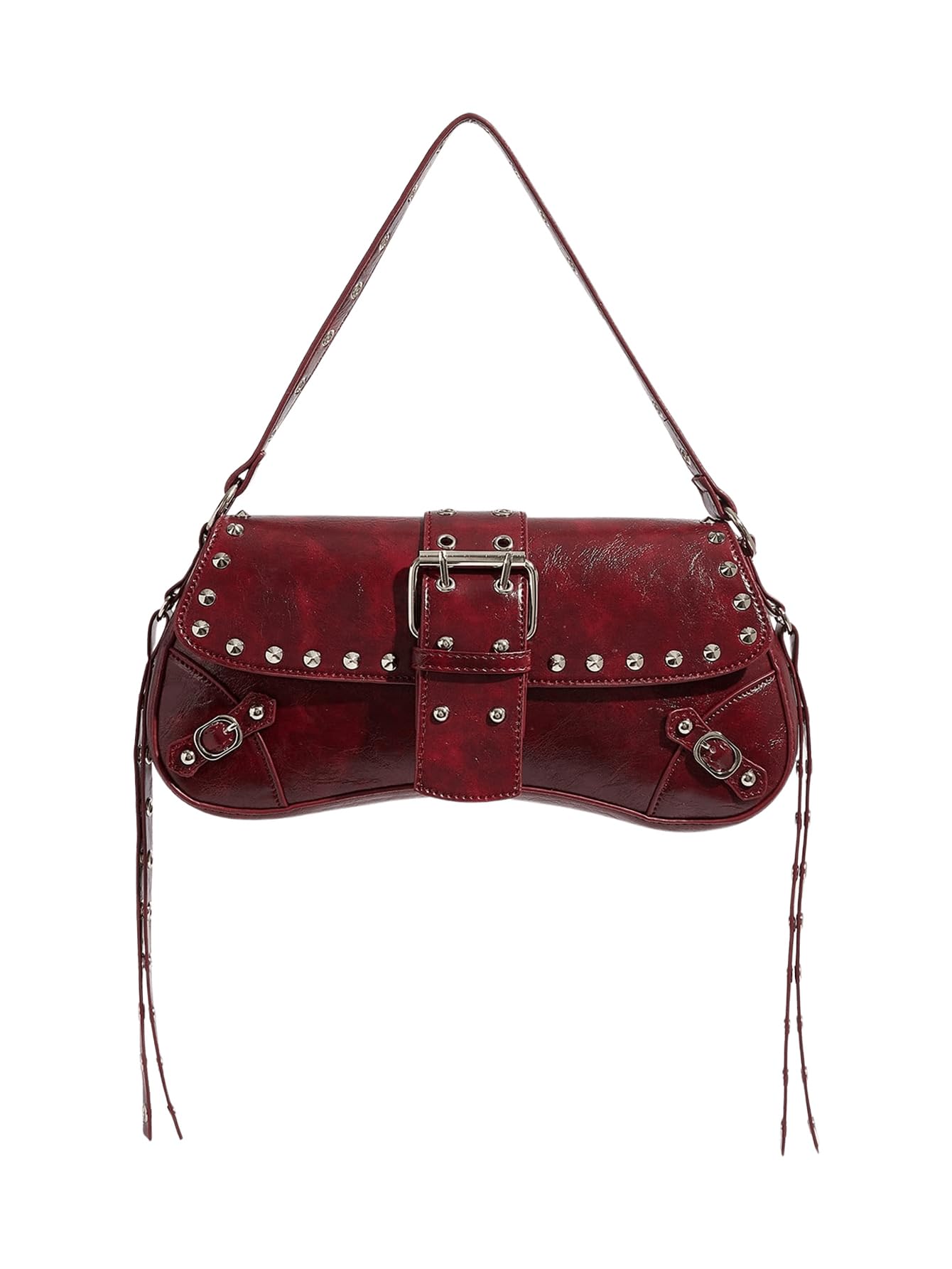 Verdusa Womens Shoulder Bag Y2K Handbag Goth Trendy Cute Studded Punk Rivet Purse