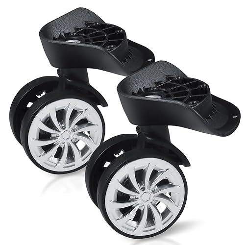 Ruedas de repuesto para maleta de equipaje, ruedas giratorias de 360 grados, ruedas giratorias de plástico negro, ruedas giratorias de repuesto para