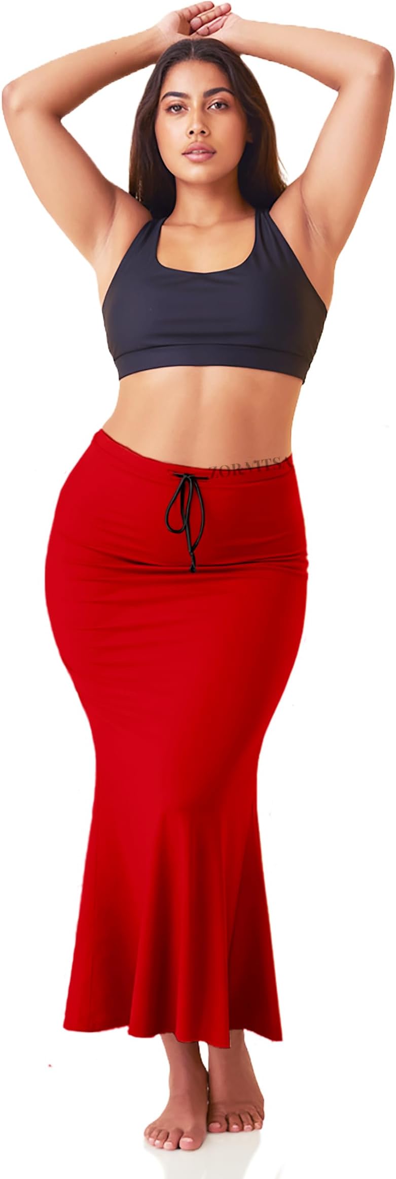 ZORNITSA Women Mermaid Fishcut Stretchable Saree Shapewear Petticoat with Adjustable Drawstring | Finest Microfiber Fabric - Ultra Soft and Super Comfortable | Shape wear inskirt