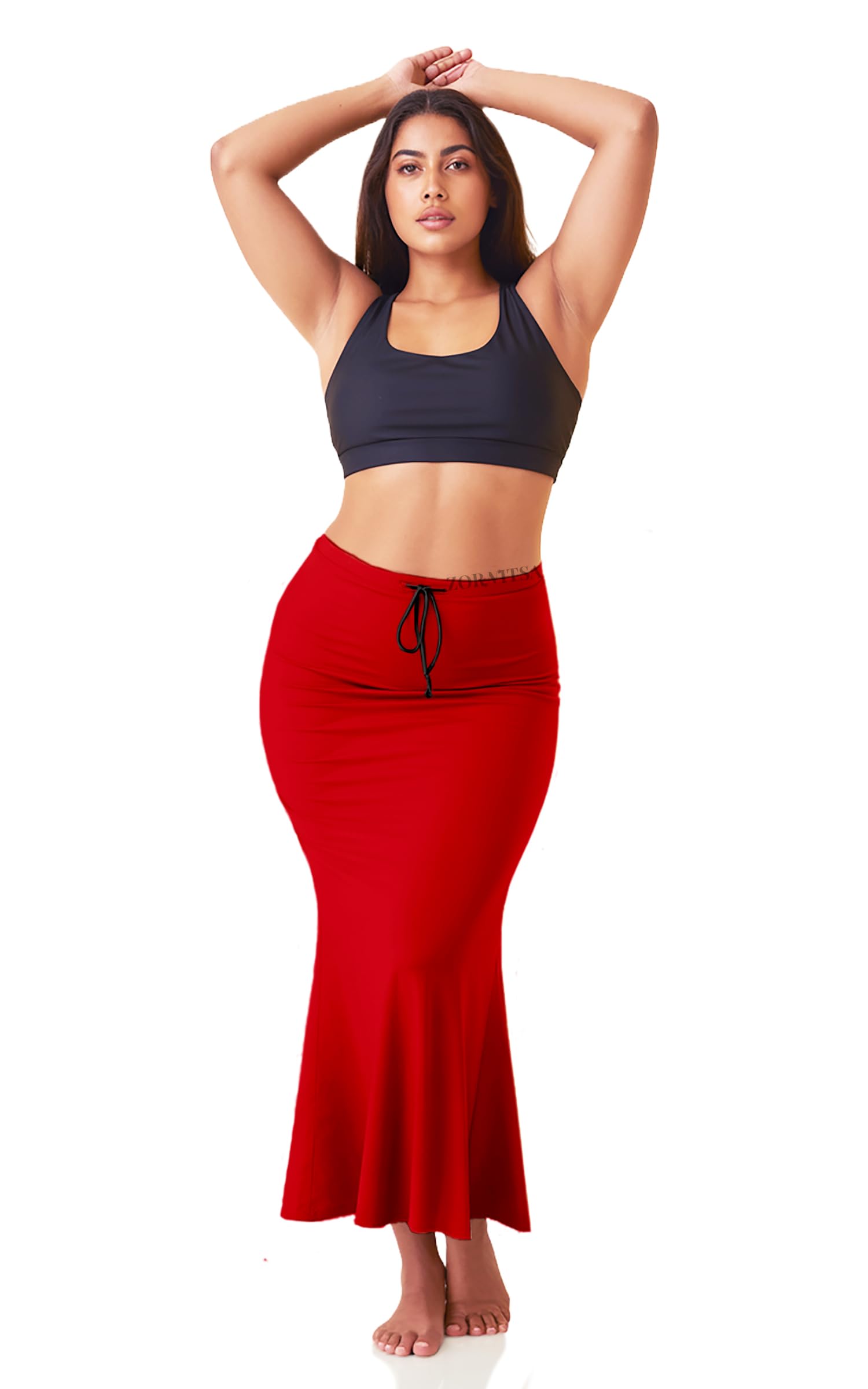 ZORNITSA Women Mermaid Fishcut Stretchable Saree Shapewear Petticoat with Adjustable Drawstring | Finest Microfiber Fabric - Ultra Soft and Super Comfortable | Shape wear inskirt