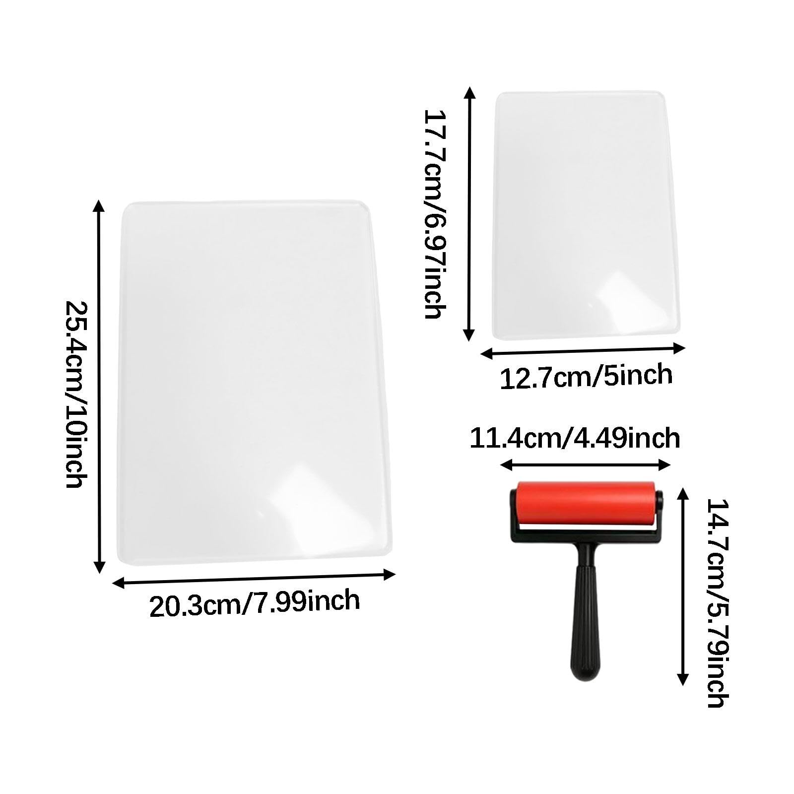 Harilla Wiederverwendbare Gel-Druckplatte, Gelplatte mit Press-Gummi-Walze für Journaling, Scrapbooking, Kartenherstellung zu Hause