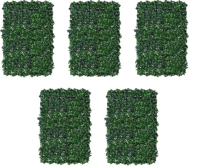 SUPER MARCHE Artificial Garden Wall Mats – 5-Piece Set | Green Vertical Garden Panels for Home, Balcony & Outdoor Décor | Lush Greenery for Wall Decoration (Green Grass MAT)-image-32
