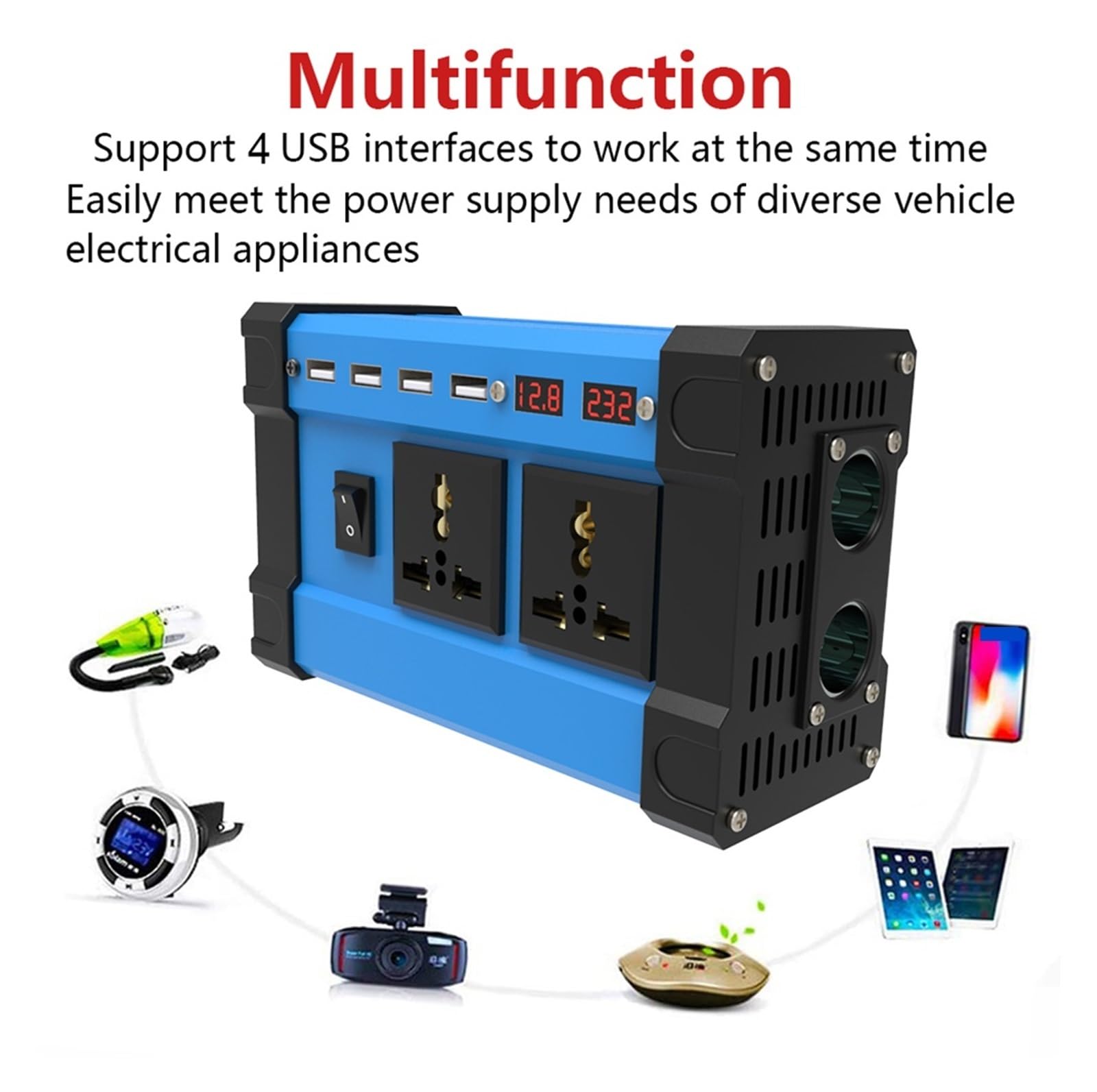 Microinversor Solar Inversor Solar 300W / 500W Micro Inversor CC A CA con Convertidor De Onda De Corrección MPPT Inversor Automático(No Built in mppt,300W)