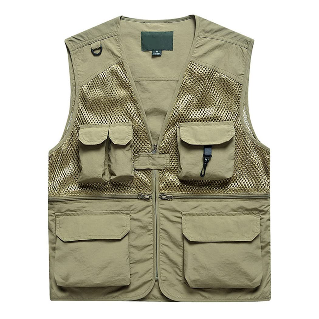 Chaleco De Hombre Exterior Multibolsillos Chaleco Verano De Malla Transpirable Chaqueta De Pesca De Fotografía Multifuncional