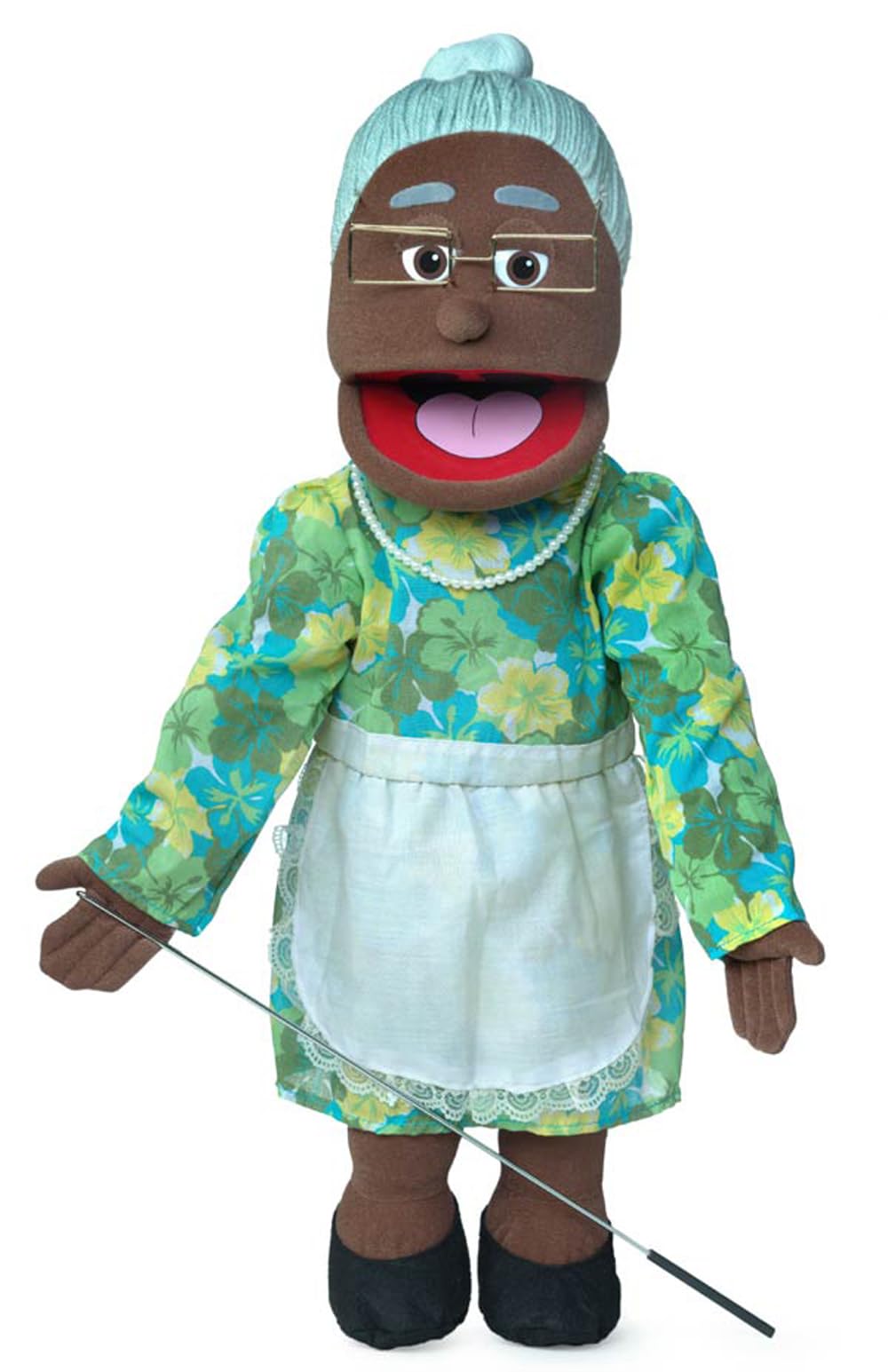 Abuelita, Abuela negra, cuerpo completo, Marioneta estilo ventrílocuo, 65cm