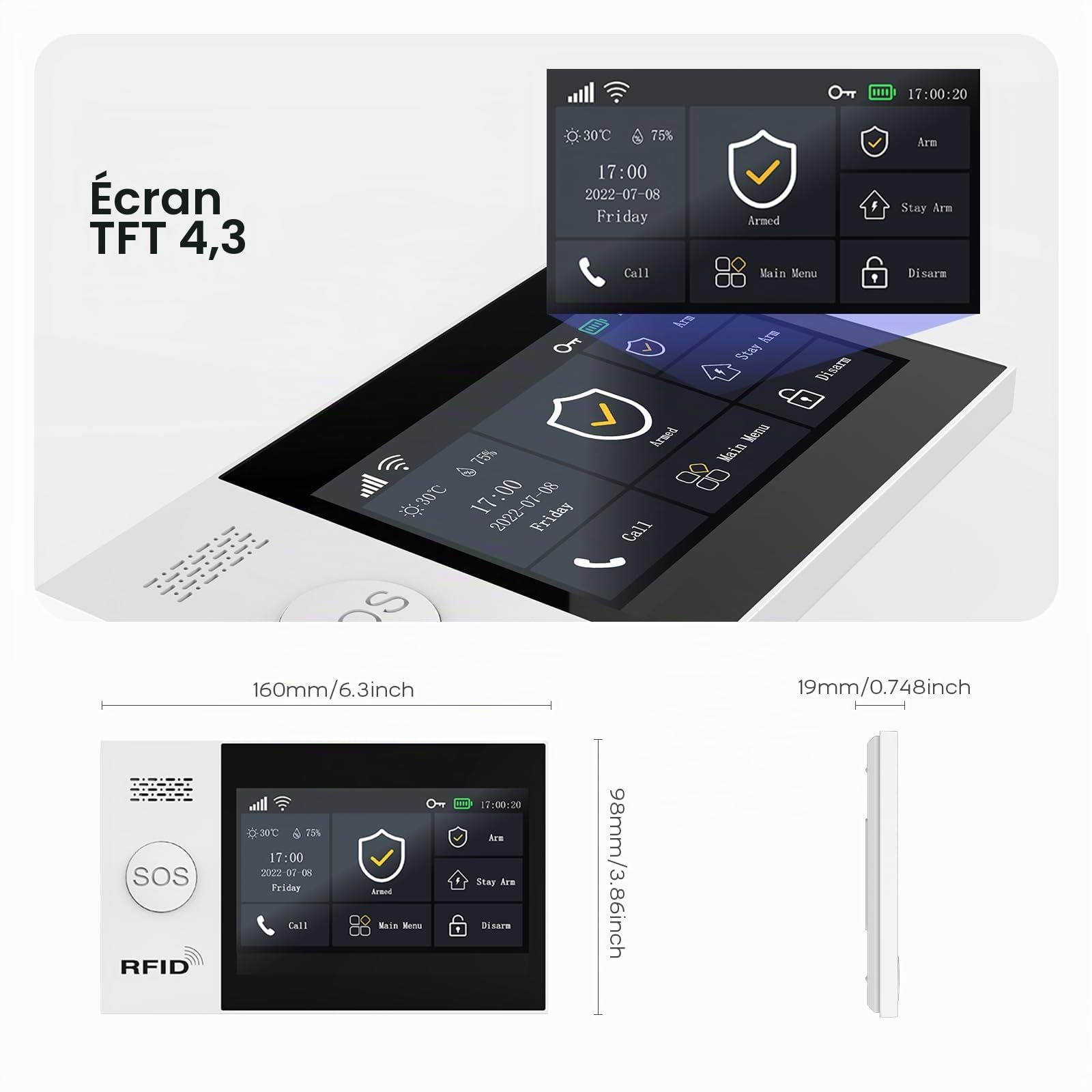 Système d'alarme Maison sans Fil 4G avec Camera,Alarme Maison Wi-FI avec Contrôle APP, Détecteur de Mouvement, Télécommandes, Capteurs de Fenêtre et de Porte, Sirène, Compatible avec Alexa, Google