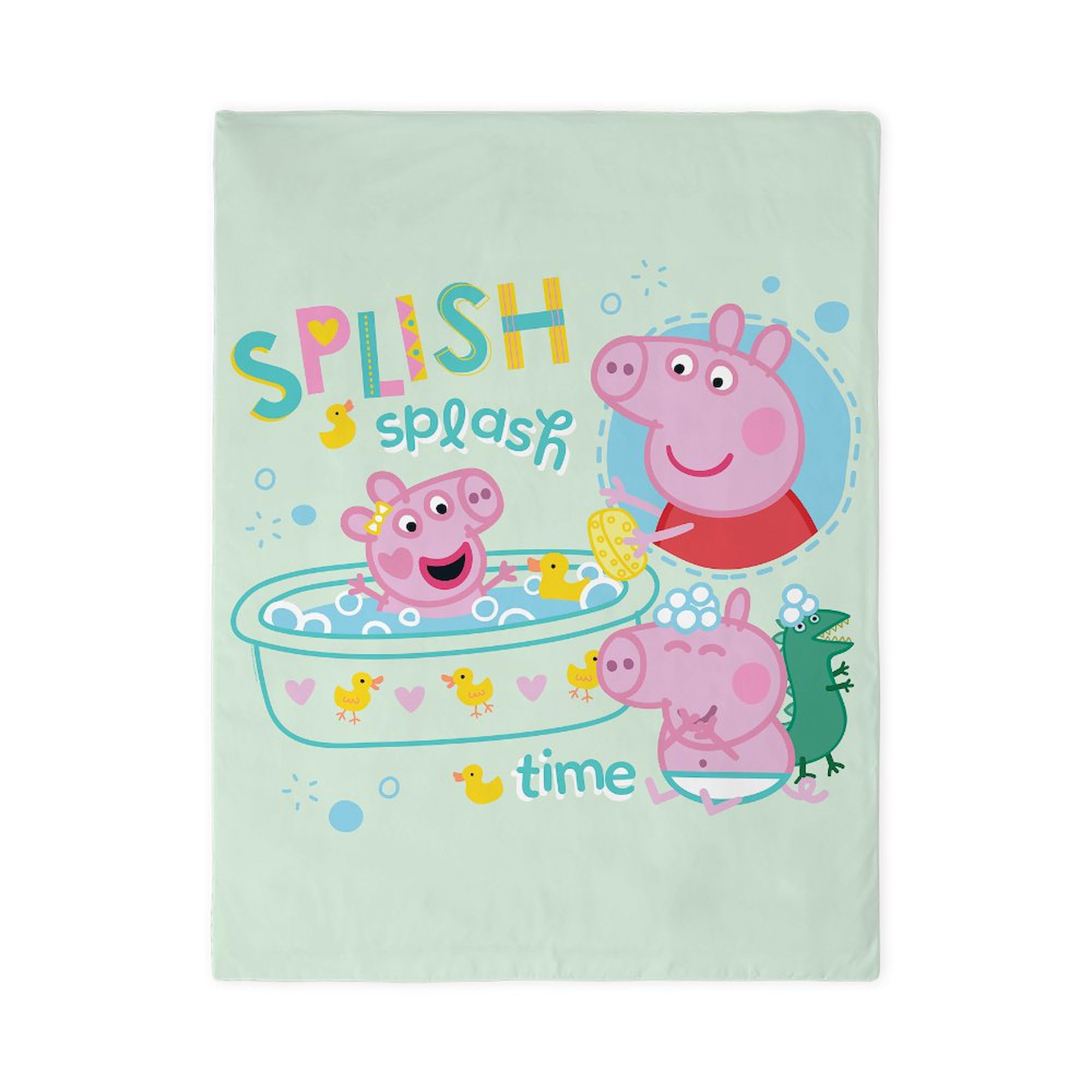 CafePress Peppa Pig: Splish Splash Twin Duvet Cover, Printed Comforter Cover, Unique Bedding,