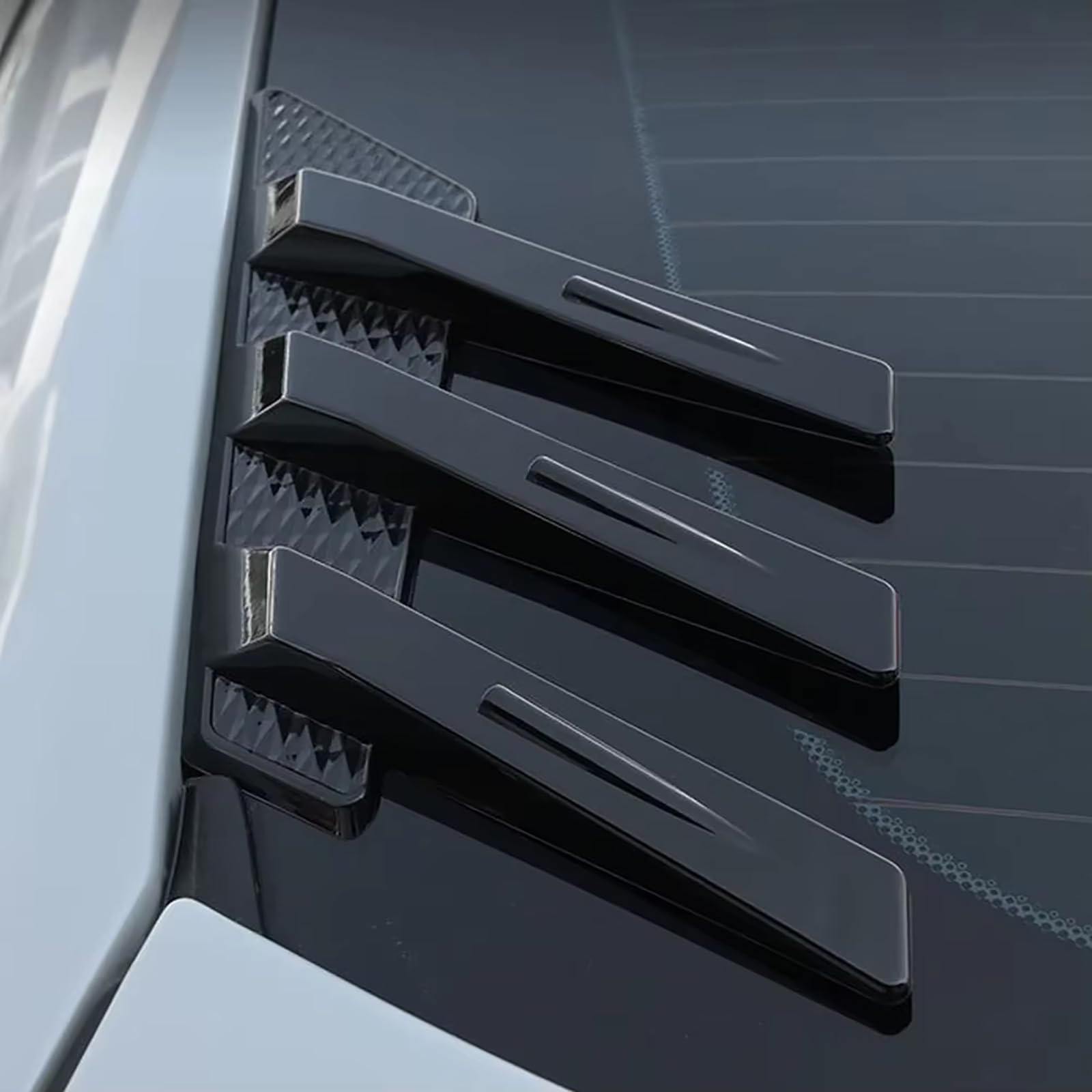2PCS Car Conversion Rear Window Side Spoiler Splitter Trim Triangle Louver, Compatible with Kia Niro/Niro EV/e-Niro,1-Glossy Black