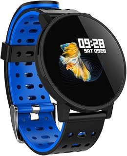 VOZOYA Activity Trackers Smart Watches Waterproof Fitness Trackers Bluetooth Smart Bracelet Blood Pressure Sleep Heart Rate Calorie Monitor Activity Trackers for Men Women (Color : Blue)