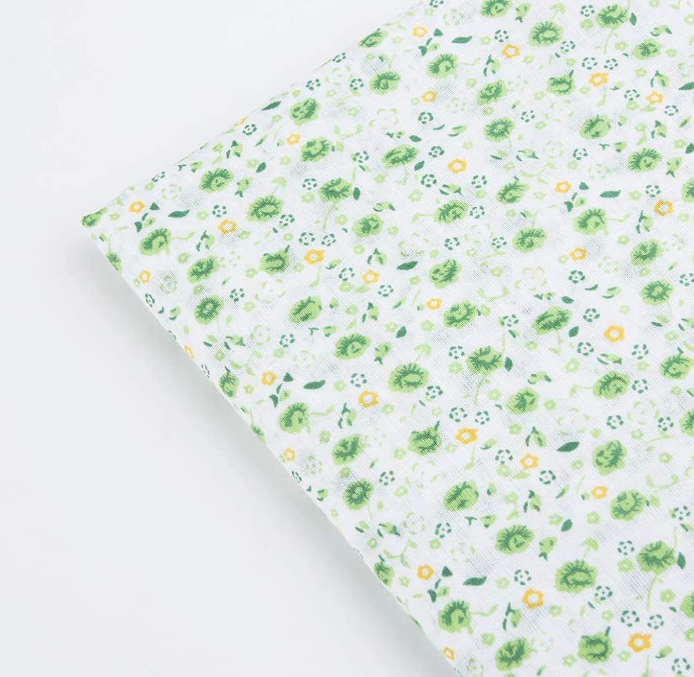 Image of Cotton Fabric DIY Making Supplies Quilting Patchwork Fabric Fat Quarter Bundles DIY for Quilting Cotton Patchwork Cushions (Flowers, 20 inch x 20 inch)