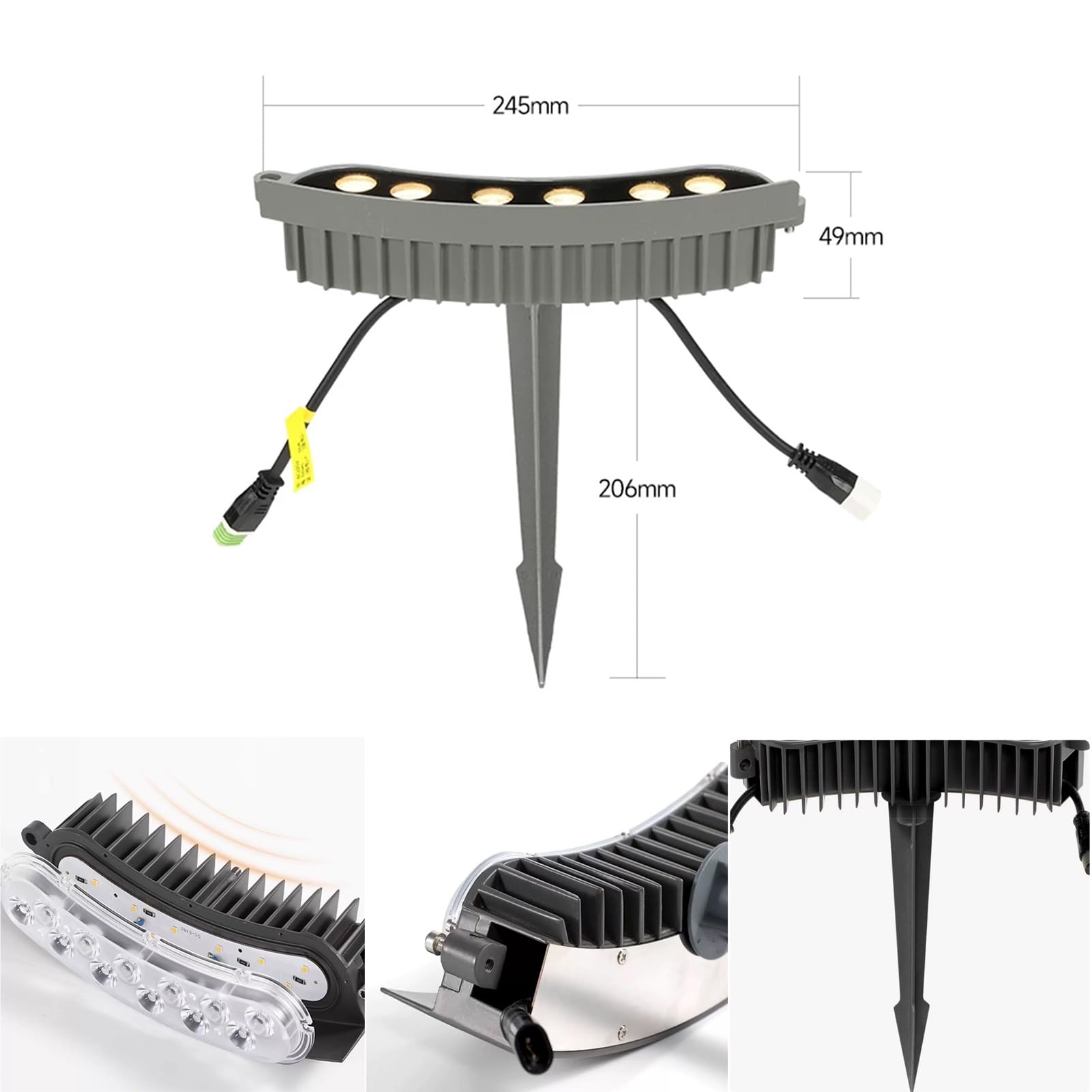 Transformador de Luces de Anillo LED para Árbol, Iluminación Exterior de Bajo Voltaje Impermeable para Jardín y Árboles, Focos LED de Paisaje Blanco Cálido con Estaca(7 lights)