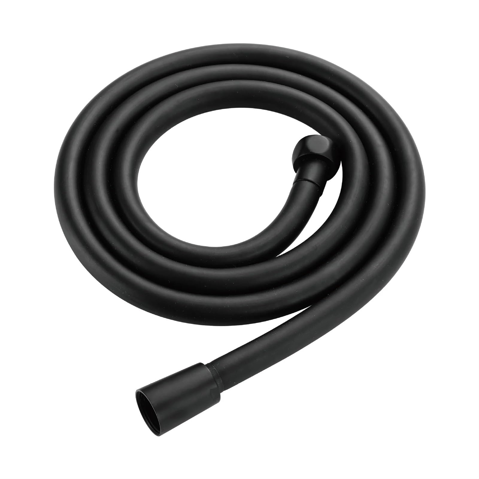 Stainless Steel Flexible Shower Hose, PVC Shower Hose 150cm Bath Handheld Silver Black(Black)