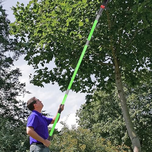 SWAWIS Astsäge mit Teleskopstiel 8M Hochentaster Astsäge Baumsäge Teleskop Hochentaster Manuell Einstellbare Länge Teleskopsäge mit Tragetasche, Schneidet Sauber und Schnell für Hohe Äste