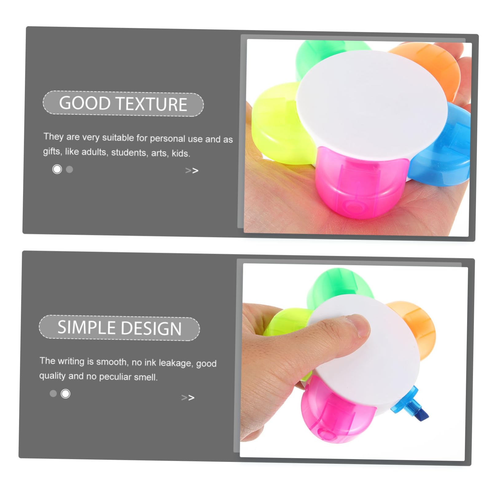 Operitacx 10 Stück Fluoreszierende Textmarker in Blumenform Farben Pastell-highlighter mit Schräger Spitze Ergonomisch Langlebig für Schule Büro Scrapbooking und Kreative Notizen