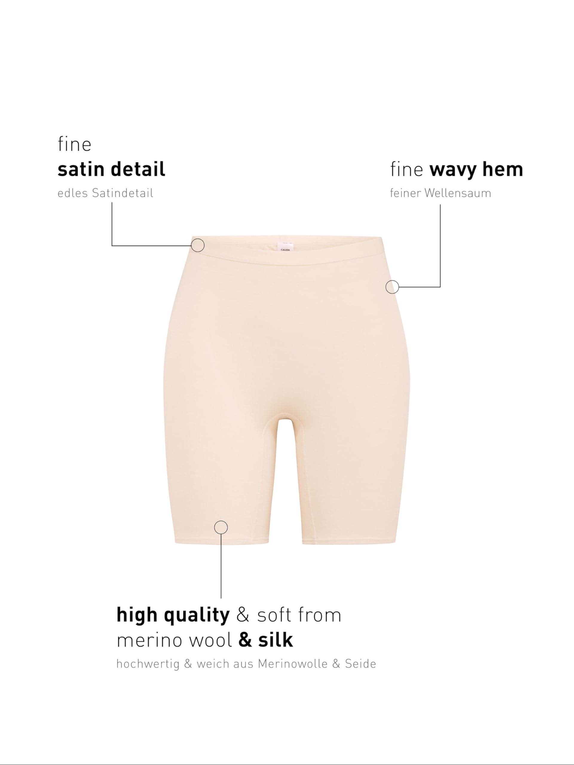 Calida True Confidence Pants pour Femmes, Basque en Laine et Soie, Fines côtes, thermorégulatrice et neutralisant Les odeurs