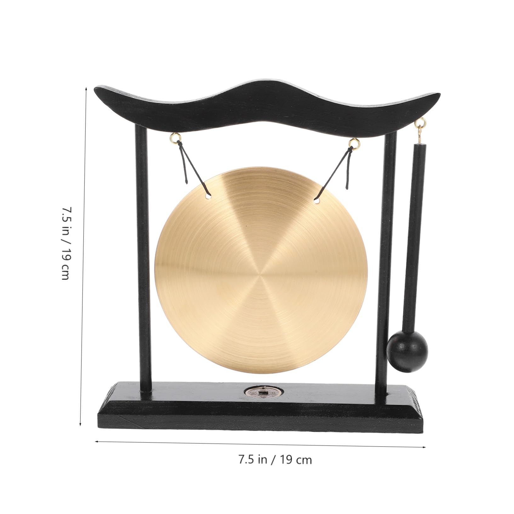 Gatuida Gong de Cobre Zen para Escritorio Pequeño, Decoración China para Sala de Estar, Arte y Meditación, Estilo Feng Shui, Accesorio Decorativo para Hogar y Oficina, Objeto Ornamental