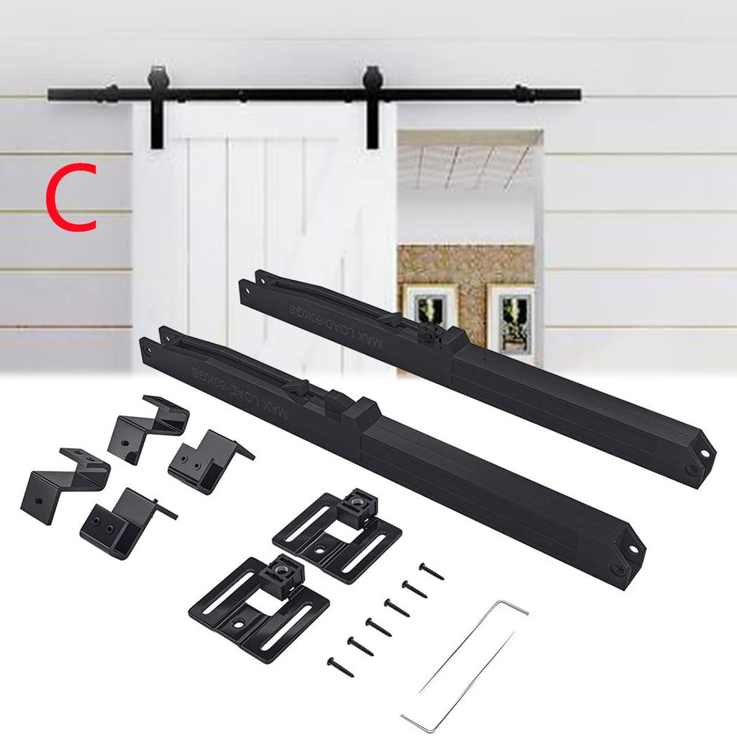 Mini Sliding Barn Door Hardware Kits for Cabinet Doors Rail Set Smooth Silent Roller for Single,Smooth Gliding
